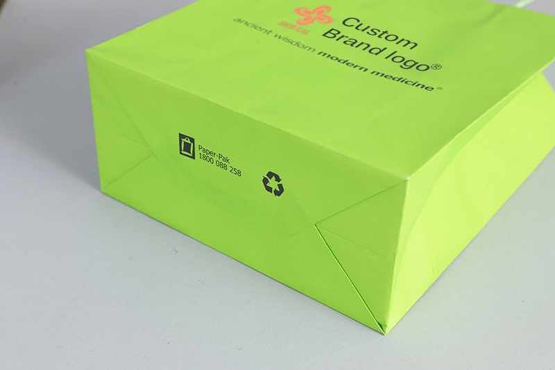 Sac en papier recyclé votre propre logo personnalisé imprimé torsadé sos supplément médecine pharmacie sac en papier kraft nourriture à emporter