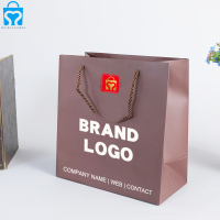 Sangles épaisses brunes écologiques ptp torsion poignée de corde de coton imprimé sac de papier commercial au détail