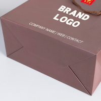 Sangles épaisses brunes écologiques ptp torsion poignée de corde de coton imprimé sac de papier commercial au détail