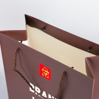 Sangles épaisses brunes écologiques ptp torsion poignée de corde de coton imprimé sac de papier commercial au détail