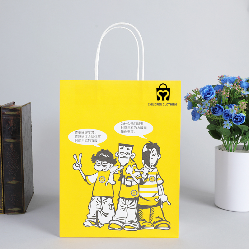 Artisanat de luxe à fond plat en papier kraft sac de transport sacs de shopping pour vêtements oreiller d'air à emporter