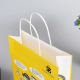 Bolsa de transporte de papel kraft de fondo plano artesanal de lujo, bolsas de compras para ropa, almohada de aire para llevar