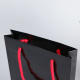 Regalo de ropa de boutique con forro de papel de aluminio plano de diseñador brillante gracias bolsas de papel de embalaje negro