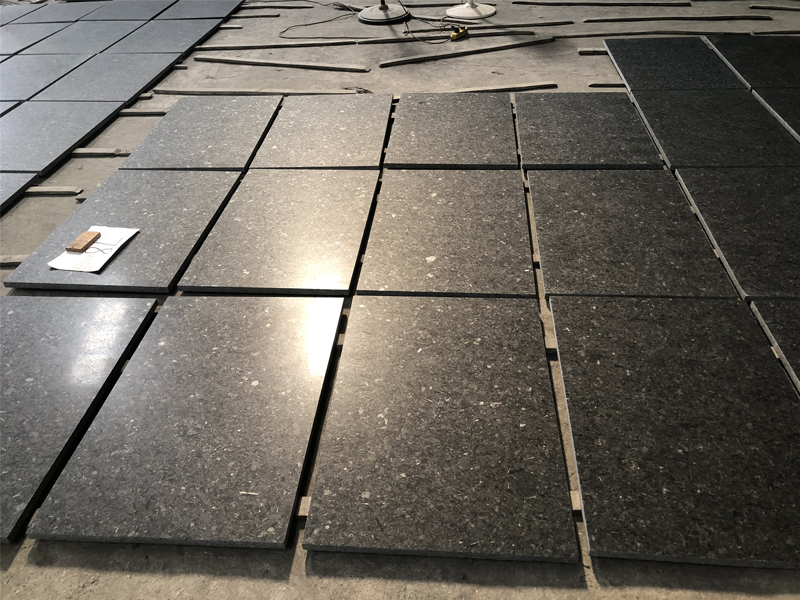 polished black granite tiles