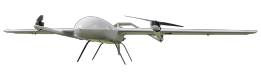 Hybride benzine VTOL Mappin-drone met vaste vleugel
