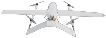 БПЛА вертикального взлета и посадки с неподвижным крылом для проверки мощности