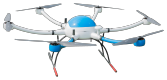Dron hexacóptero con carga útil de 20 kg