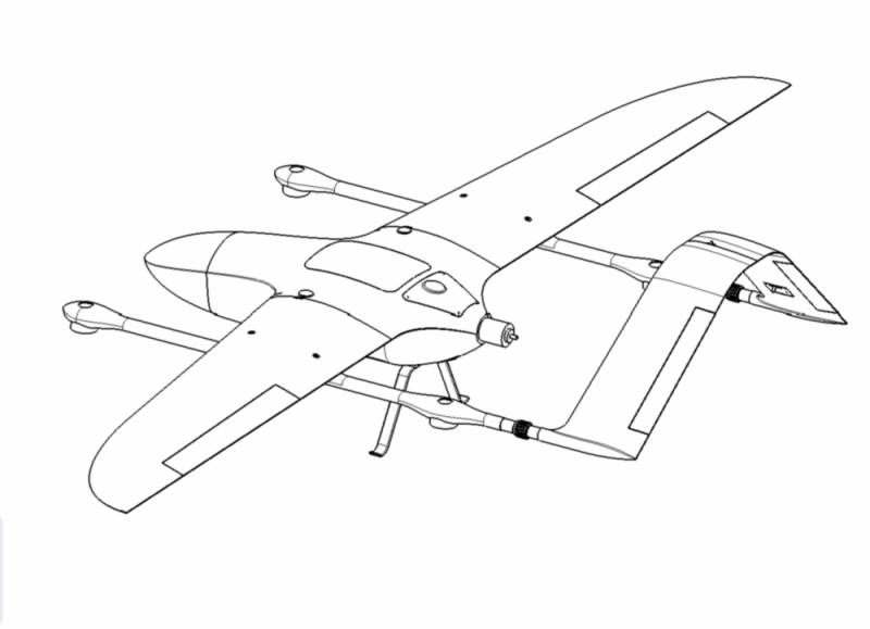 13 Kg Electric Vertical Lift Fixed Wing (VTOL) UAV