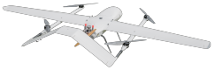 UAV de ala fija de elevación vertical (VTOL) propulsado por aceite de 50 kg