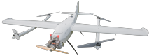 40 kg schweres, ölbetriebenes Vertikallift-Starrflügel-UAV (VTOL).