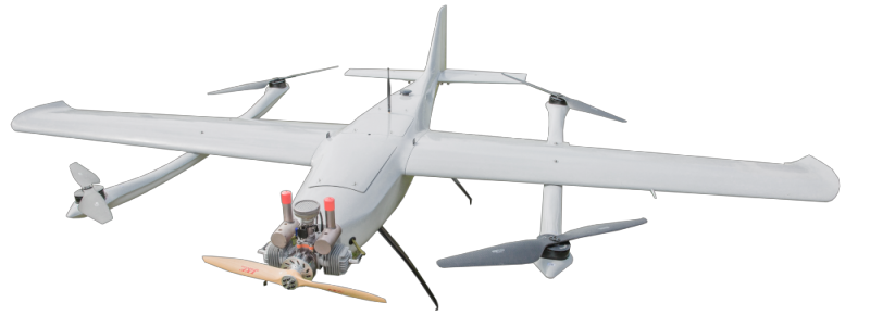40kg Oil Powered Vertical Lift Fixed Wing (VTOL) UAV