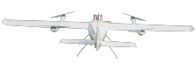 UAV à voilure fixe (VTOL) à levage vertical alimenté à l'huile de 40 kg