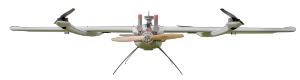 UAV ad ala fissa con sollevamento verticale da 40 kg alimentato a petrolio