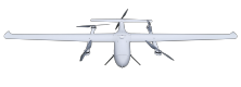 Drone à voilure fixe à levage vertical électrique (VTOL) de 25 kg