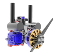 UAV EFI Electric Start Gasoline Engine 70ccm
