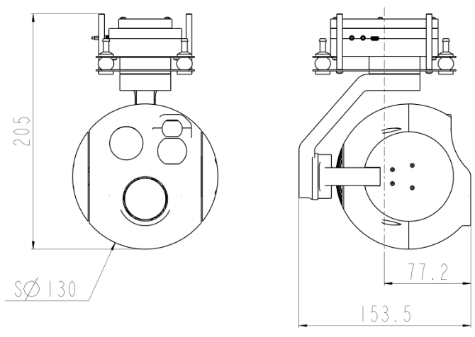 Laser range 3-axis gimbal pod