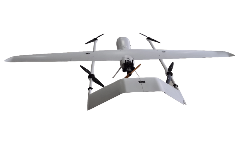 UAV à ailes composées hybride huile-électrique