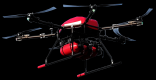 Drone multirotor vermelho