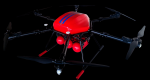 Drone multirotore rosso