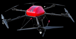 Rote Multi-Rotor-Drohne