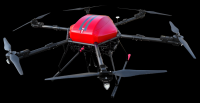 Red multi rotor drone