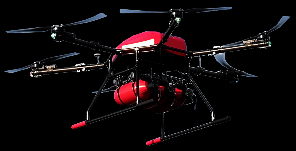 Red electric payload drone