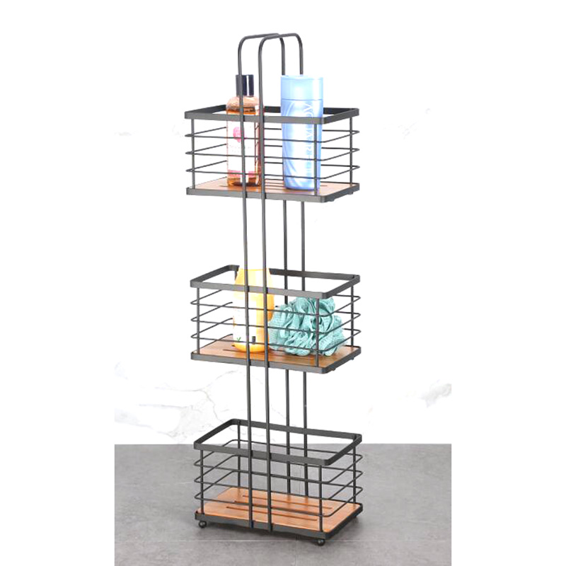 3 Tier Toilet Organizer Rack Steel With Bamboo