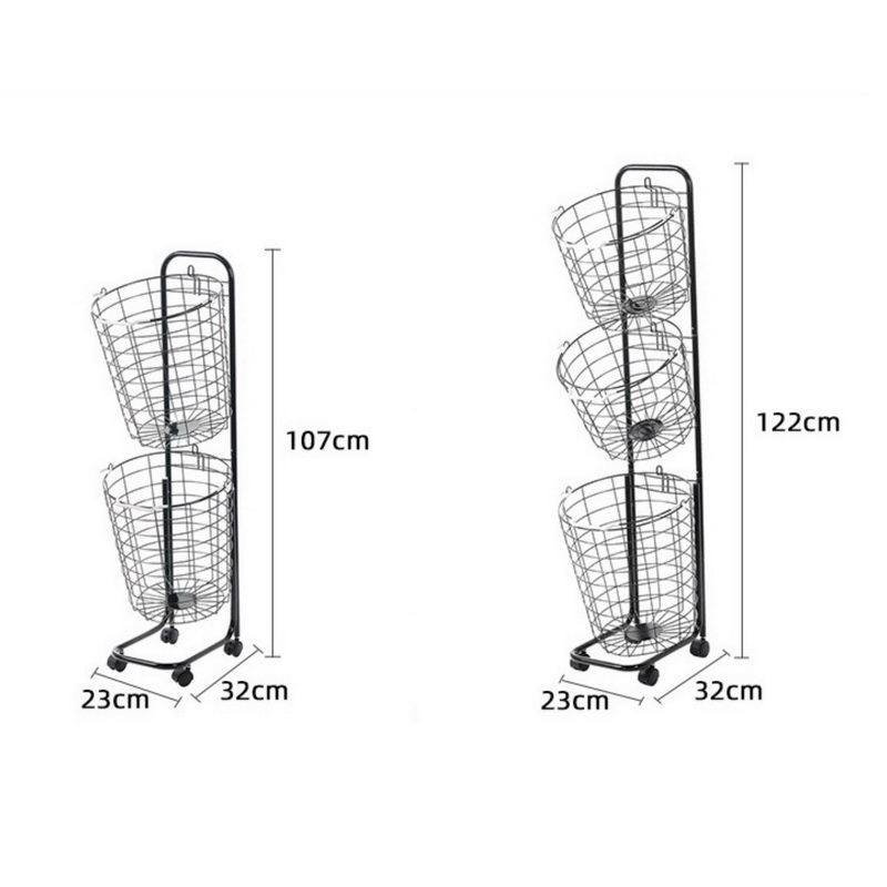 Cesta de ropa blanca doble con ruedas
