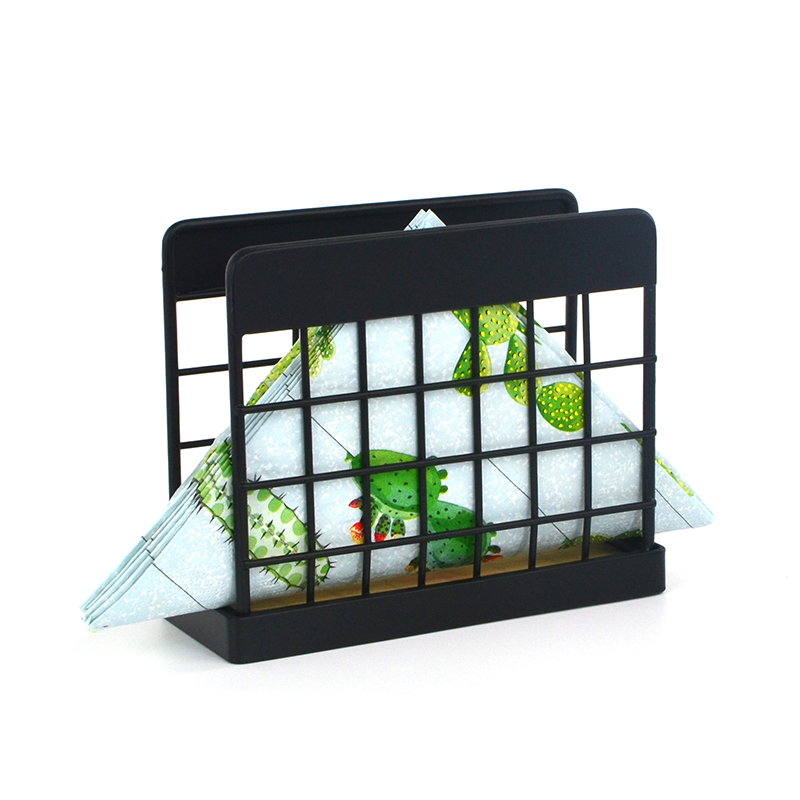 Black Wooden Modern Napkin Holder