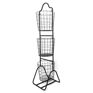 Bathroom 3 Tiers Wire Basket Organizer Stand