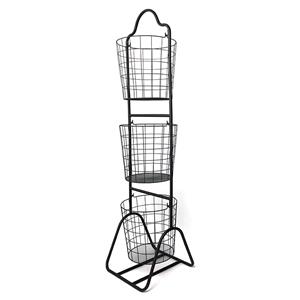Stand Organizer Keranjang Kawat Kamar Mandi 3 Tingkat
