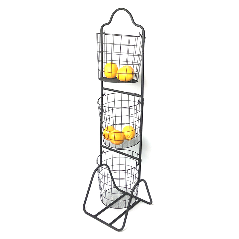 Bathroom 3 Tiers Wire Basket Organizer Stand