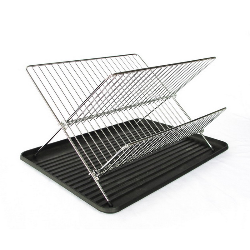 Escurreplatos plegable en forma de X con escurridor
