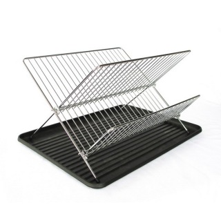 Escurreplatos plegable en forma de X con escurridor