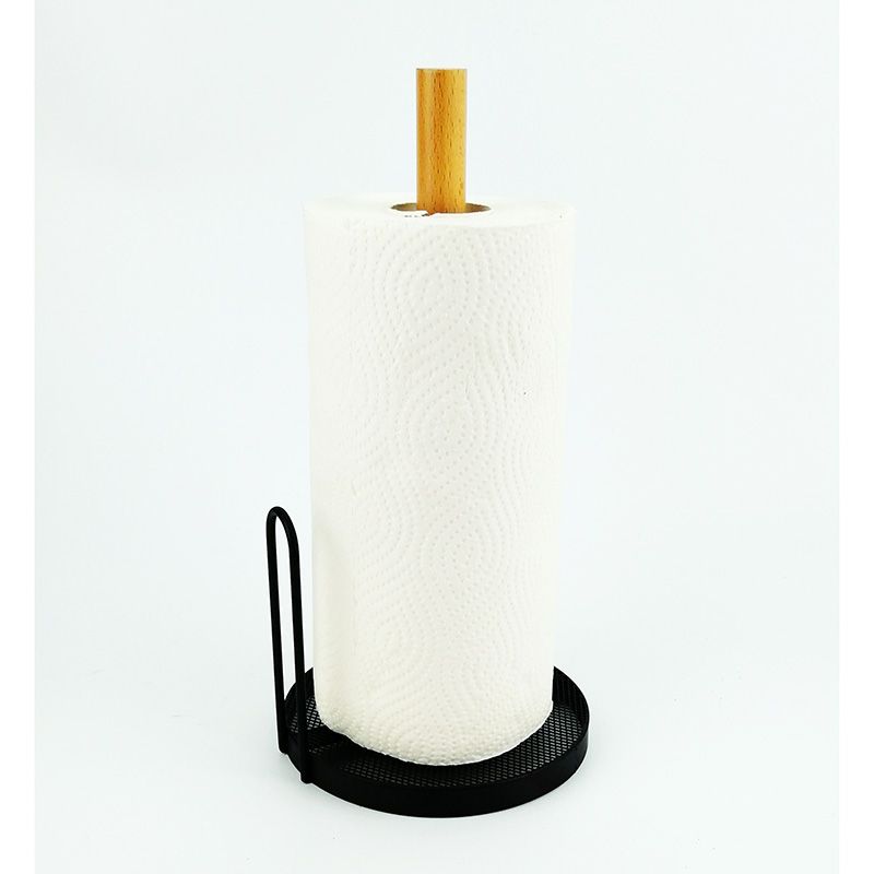 Black Wooden Modern Paper Roll Holder