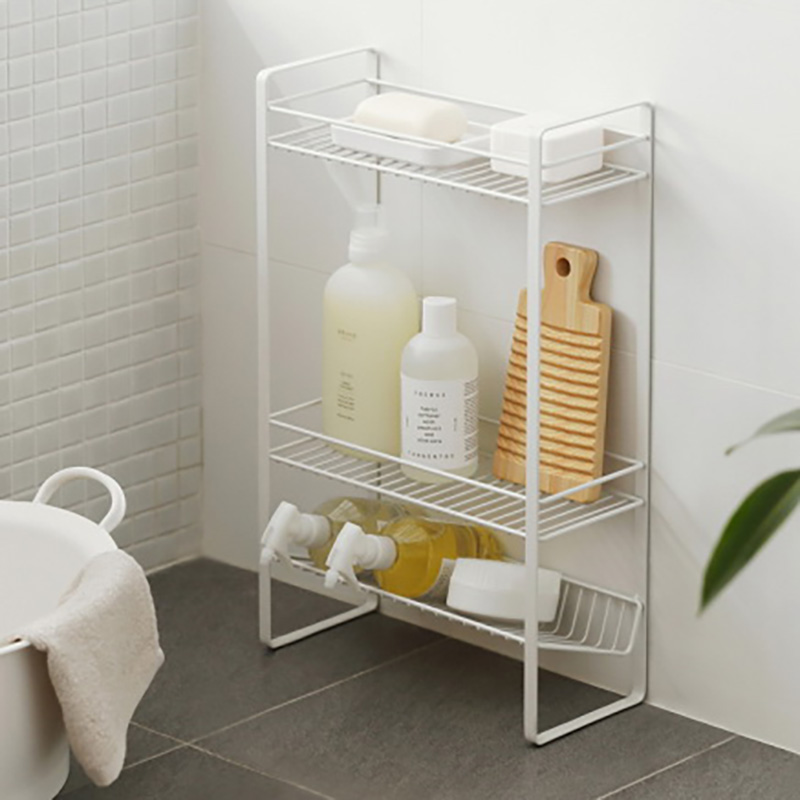 3 Tier White Shampoo Organiser Rack For Bath