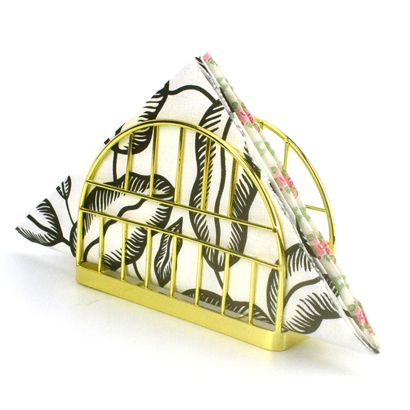 Tempat Serbet Kawat Dekoratif Emas