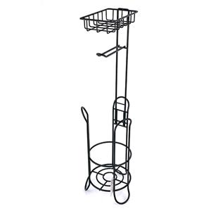 Soporte de papel higiénico negro con almacenamiento