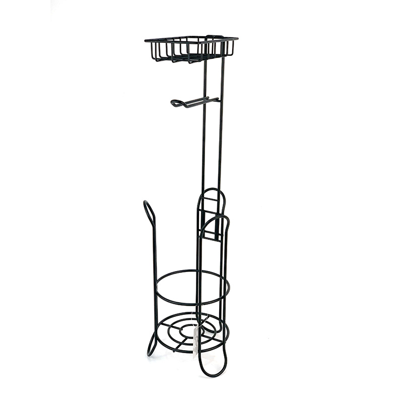 Black Toilet Paper Holder With Storage