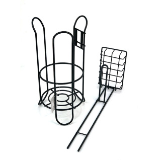 Soporte de papel higiénico negro con almacenamiento