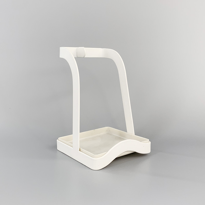 White Metal Spoon Stand Holder And Pot Lid Rack