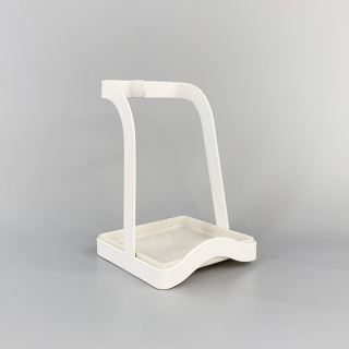 White Metal Spoon Stand Holder And Pot Lid Rack