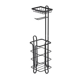 Soporte de papel de seda negro para inodoro