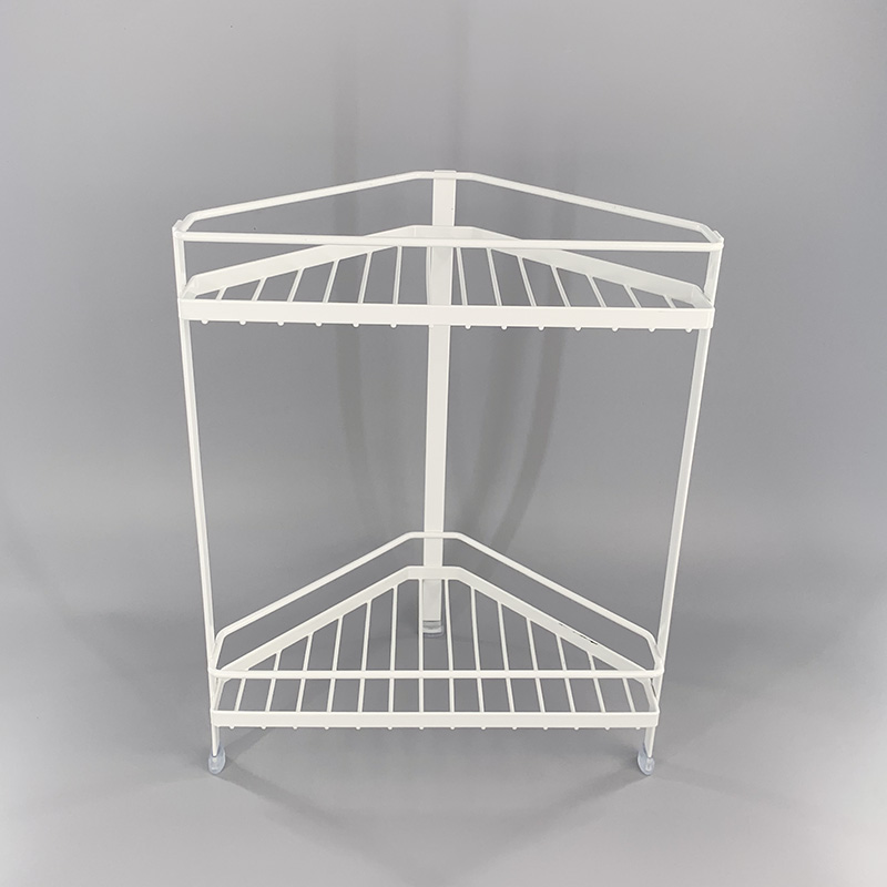 Bathroom Corner Shelf Stand With Hooks