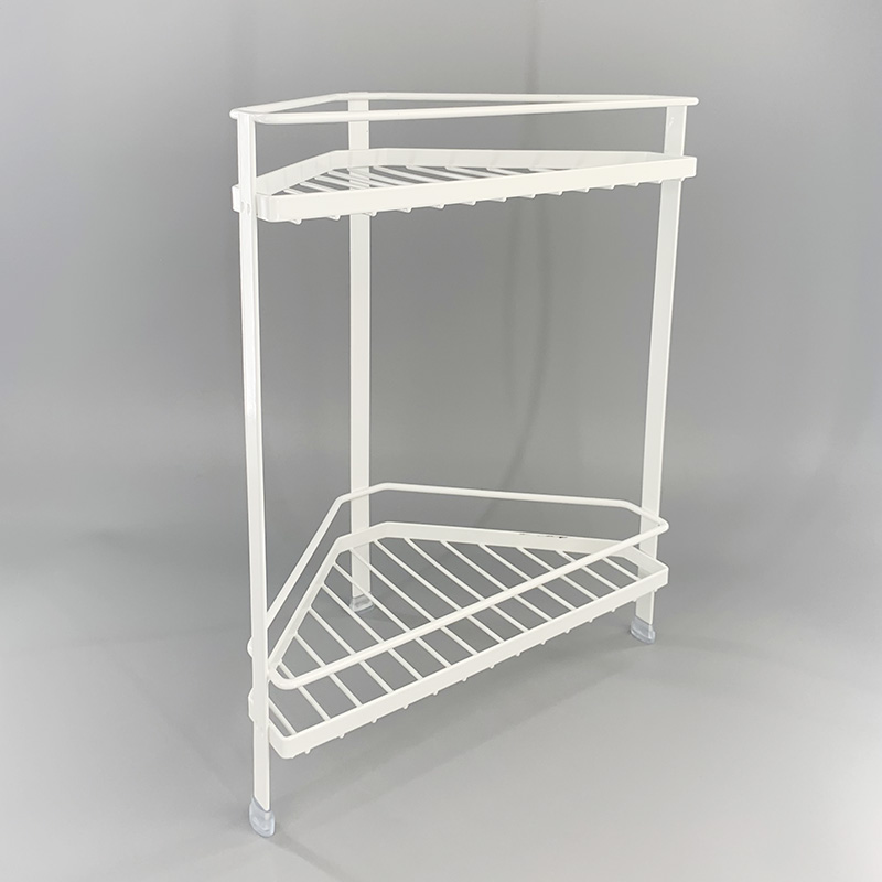 Bathroom Corner Shelf Stand With Hooks