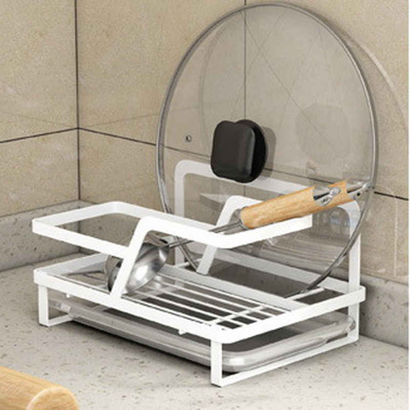 Metal Steel Pot Lid Rack Holder For Utensils