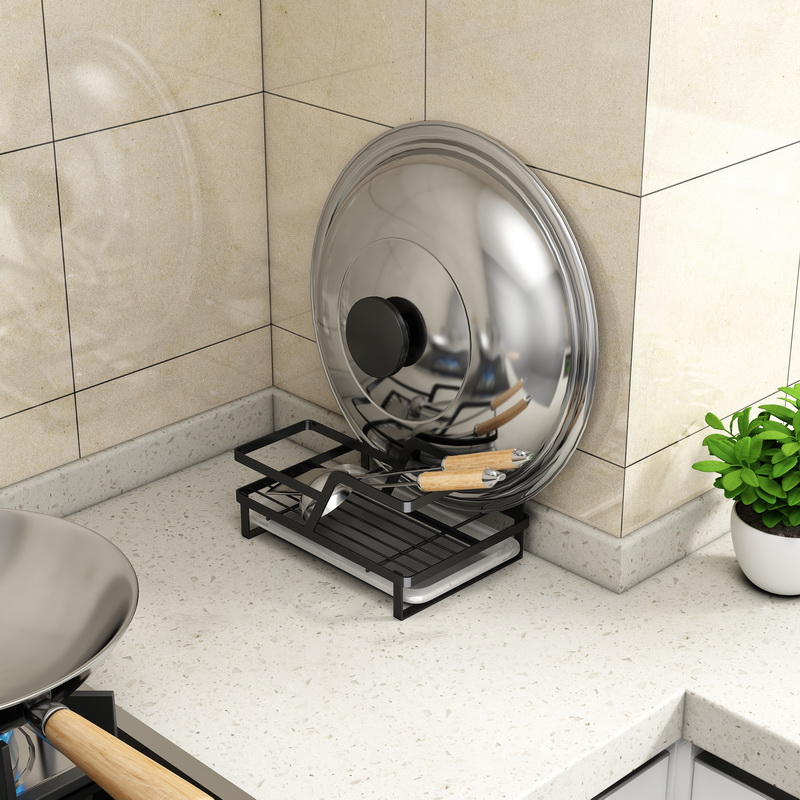 Metal Steel Pot Lid Rack Holder For Utensils