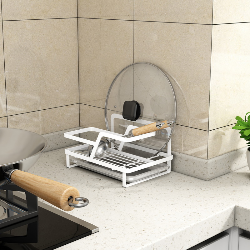 Metal Steel Pot Lid Rack Holder For Utensils