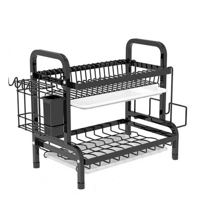 Set Papan Pengering Rak Piring Dapur Kompak 2 Tingkat