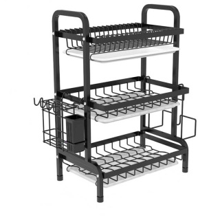 Juego de escurridor de platos de cocina compacto de 2 niveles